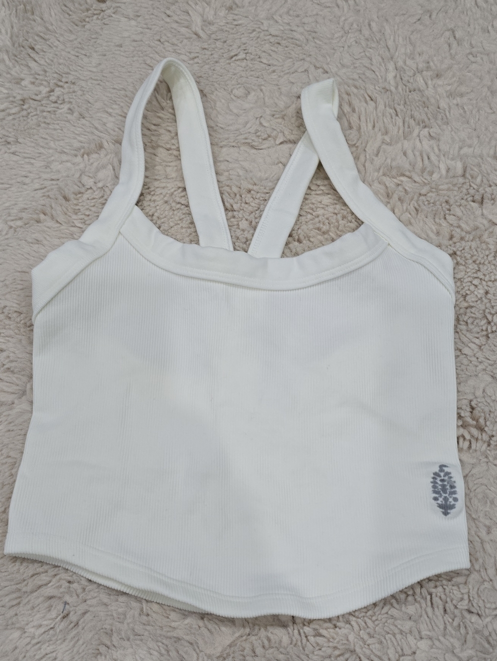 White Ribbed Strappy Tank Top - Women
